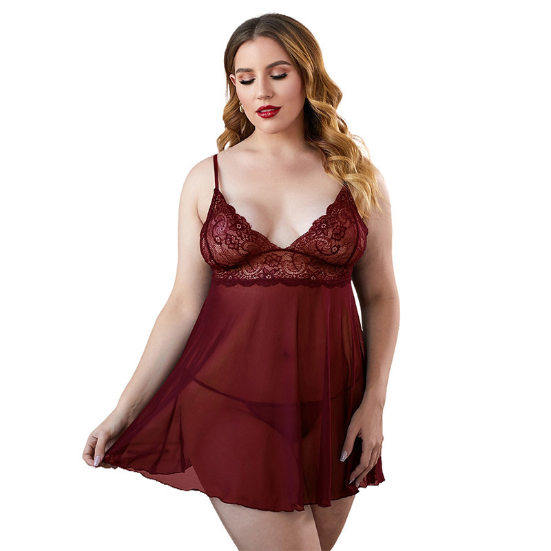 Lace Babydoll V Neck Sexy Sleepwear Strap Chemise Red Lace Babydoll V Neck Sexy Sleepwear Strap Chemise Red