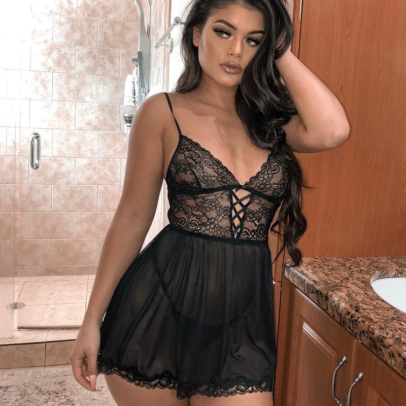 Lace Babydoll Mesh Nightwear Chemise Sleepwear Lace Babydoll Mesh Nightwear Chemise Sleepwear