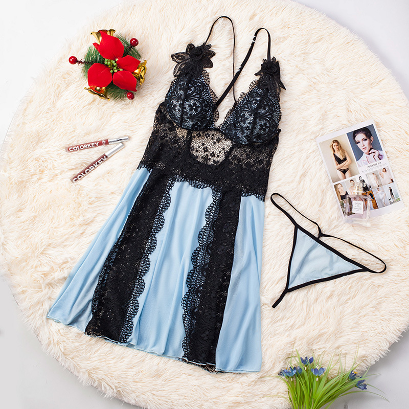 Lace Babydoll Strap Chemise Teddy V Neck Sleepwear Pink