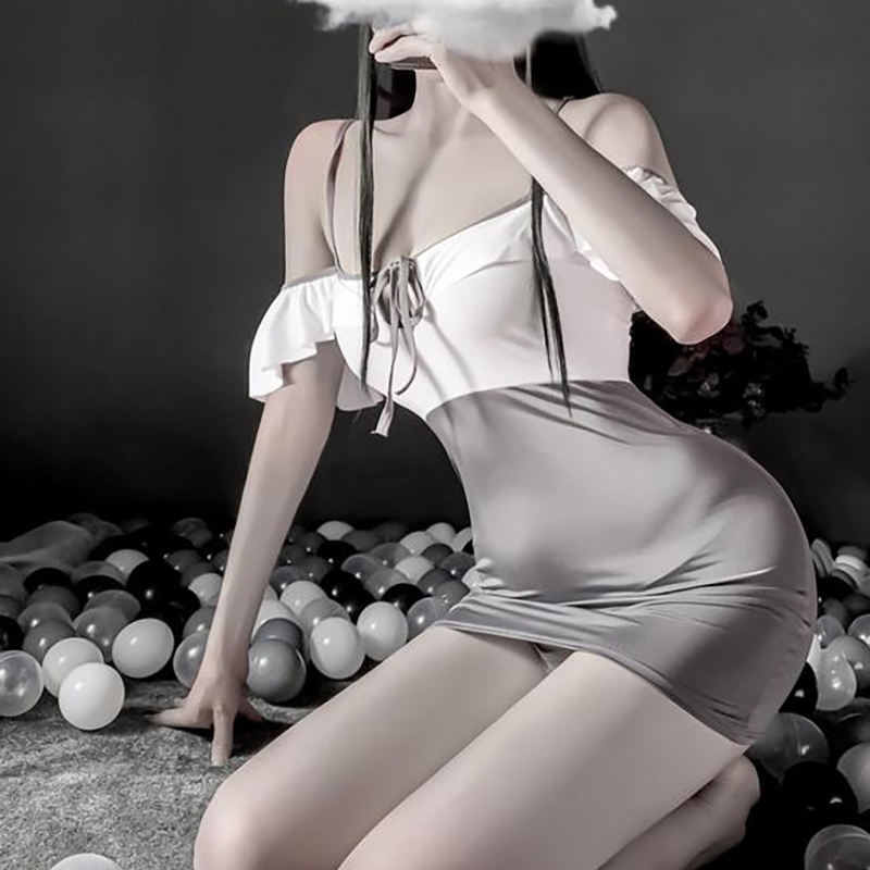 Cosplay Work Ladies Lingerie Strap Chemise Gray Cosplay Work Ladies Lingerie Strap Chemise Gray