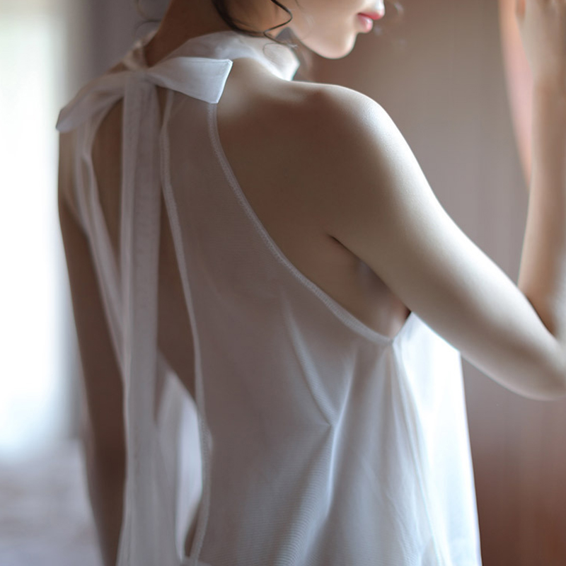 Halter Neck Backless Sexy Lace See Through Lingerie Halter Neck Backless Sexy Lace See Through Lingerie
