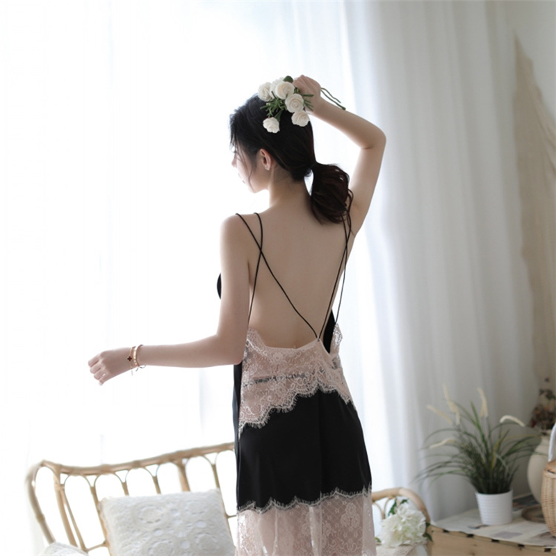 Cross Front Sexy Chemise Nightgowns Nightdress Black Cross Front Sexy Chemise Nightgowns Nightdress Black
