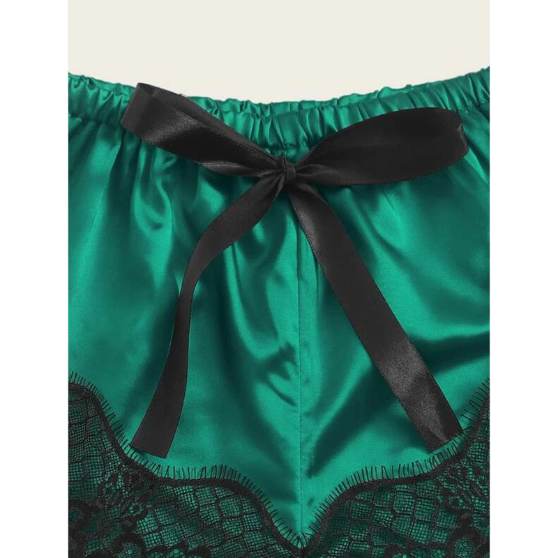 Lace Cami Top with Shorts 2 Piece Sexy Lingerie Green Lace Cami Top with Shorts 2 Piece Sexy Lingerie Green