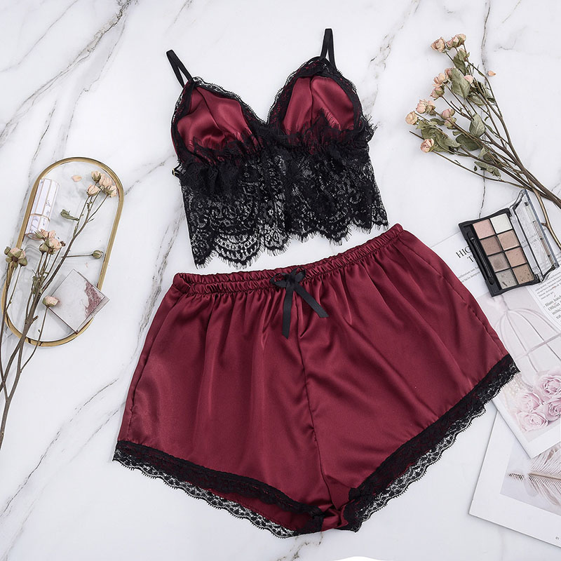 Lace Cami Top with Shorts with Panties 2 Piece Set Lace Cami Top with Shorts with Panties 2 Piece Set