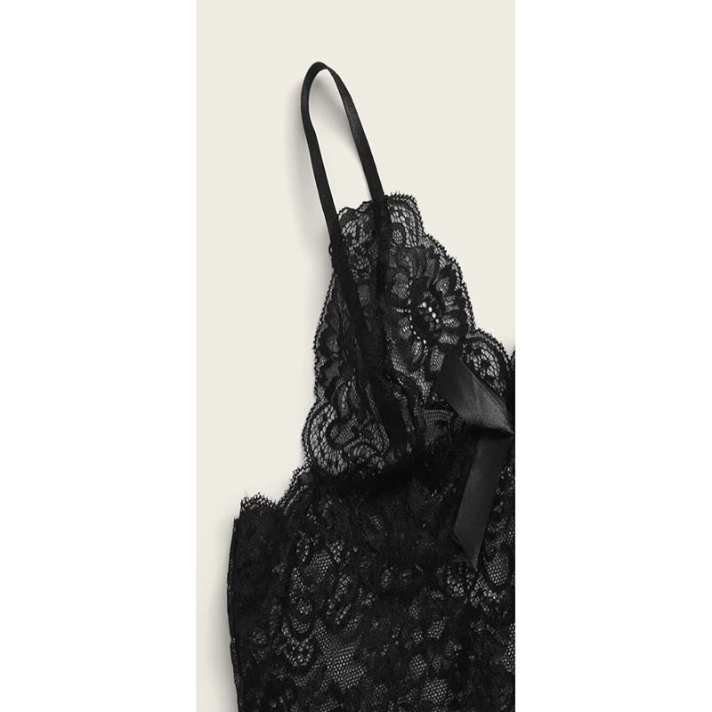 Lace Cami Top with Shorts 2 Piece Leopard Set Black