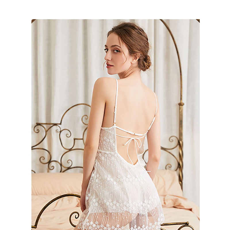 Womens Lingerie Lace Baby Doll Chemise White Womens Lingerie Lace Baby Doll Chemise White
