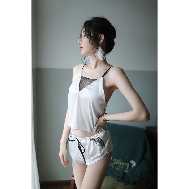 Sexy Lace Set Nightwear Camisole Short Set White Sexy Lace Set Nightwear Camisole Short Set White