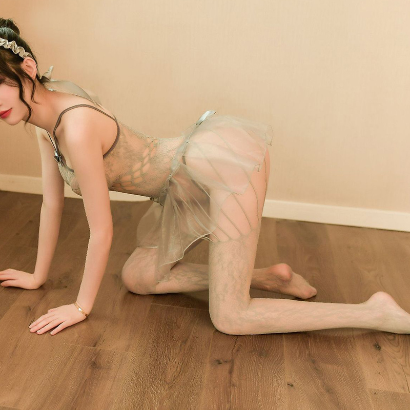 Women Cosplay Lingerie Outfit Set Sheer Mesh Dress Women Cosplay Lingerie Outfit Set Sheer Mesh Dress