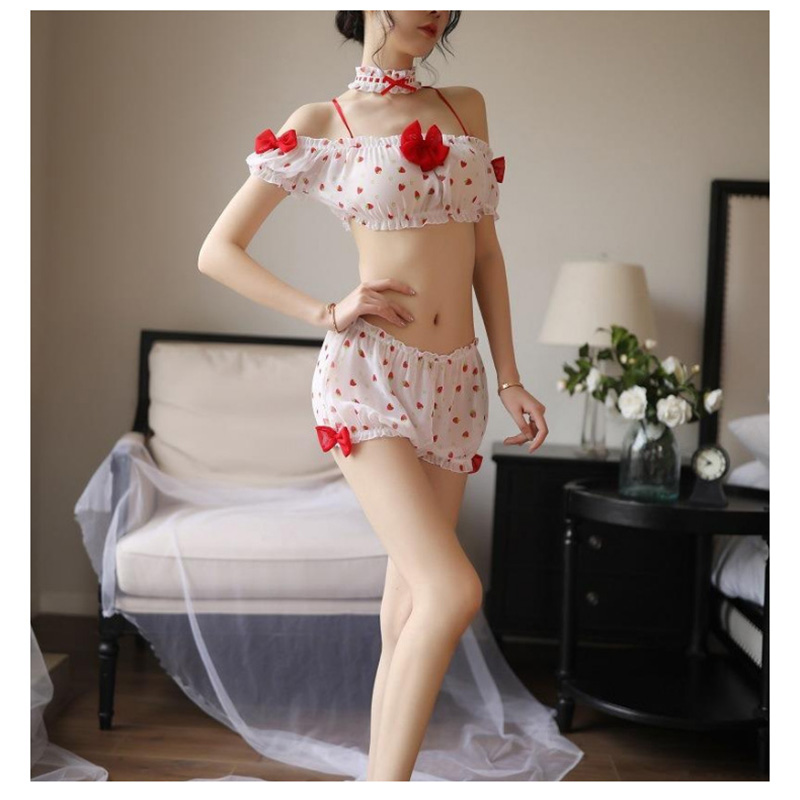 Sexy Lingerie Lace Cute Strawberry Print Strap Sexy Lingerie Lace Cute Strawberry Print Strap