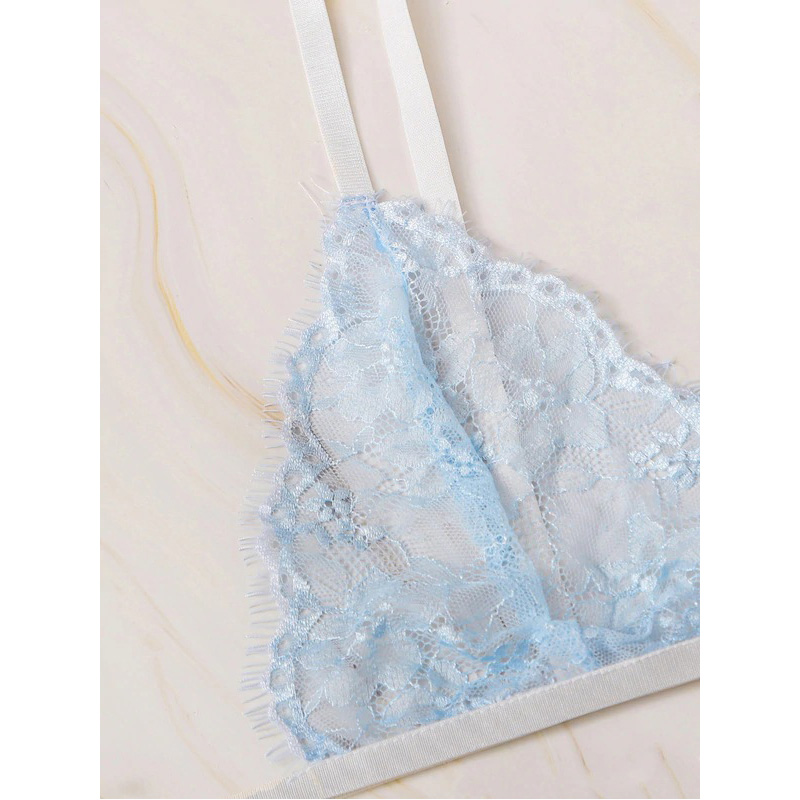 Lace Teddy 3 Piece Bra and Panty Lingerie Set