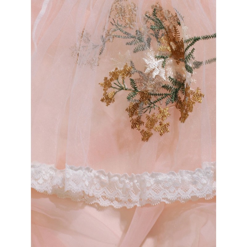 Floral Lace Mesh Bra and Panty Lingerie Set with Skirt Floral Lace Mesh Bra and Panty Lingerie Set with Skirt