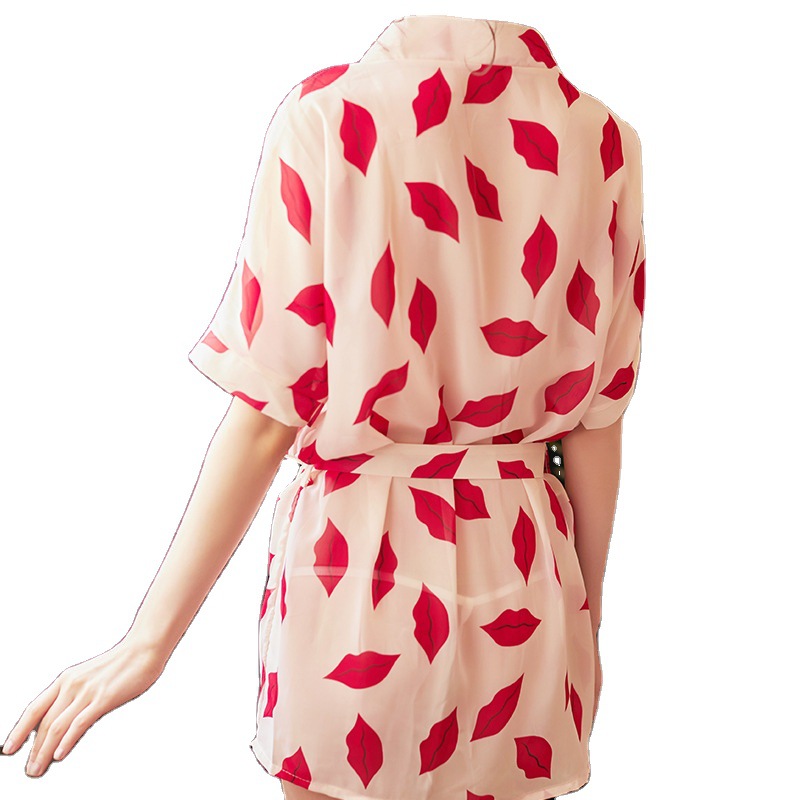 Sexy Lingerie Robe Sheer Kimono Cover Up Pink Sexy Lingerie Robe Sheer Kimono Cover Up Pink