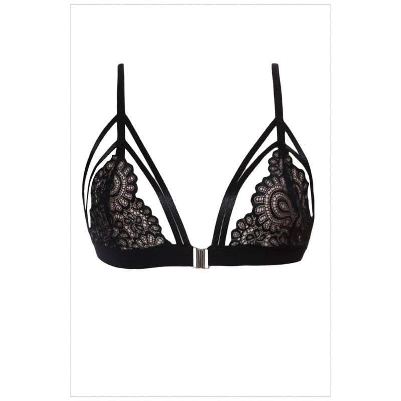 Sheer Lace Lingerie Bra Hollow Out Bra Black Sheer Lace Lingerie Bra Hollow Out Bra Black