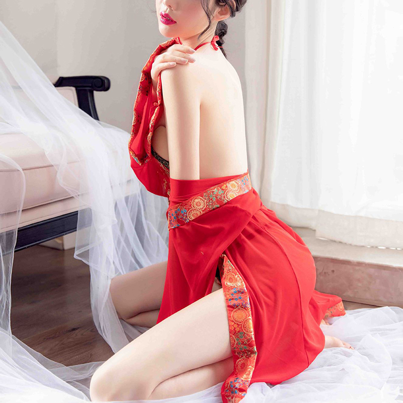 Perspective Temptation Sexy Lace Carved Pajamas, Oriental Classical Beauty Perspective Temptation Sexy Lace Carved Pajamas, Oriental Classical Beauty