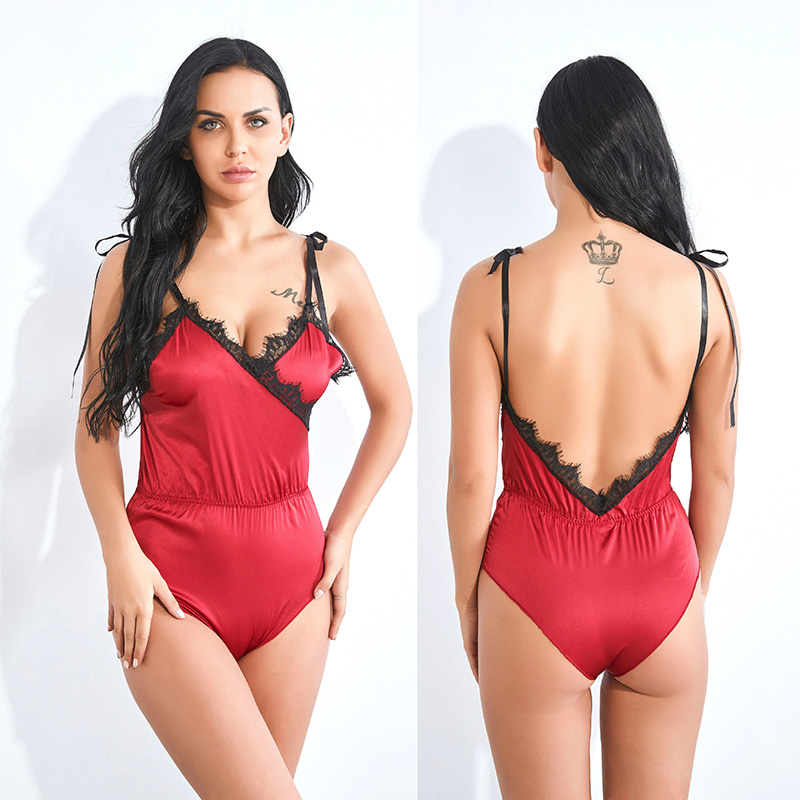 Women's New Sling V-Neck Hollow lace Sexy Pajamas Women's New Sling V-Neck Hollow lace Sexy Pajamas