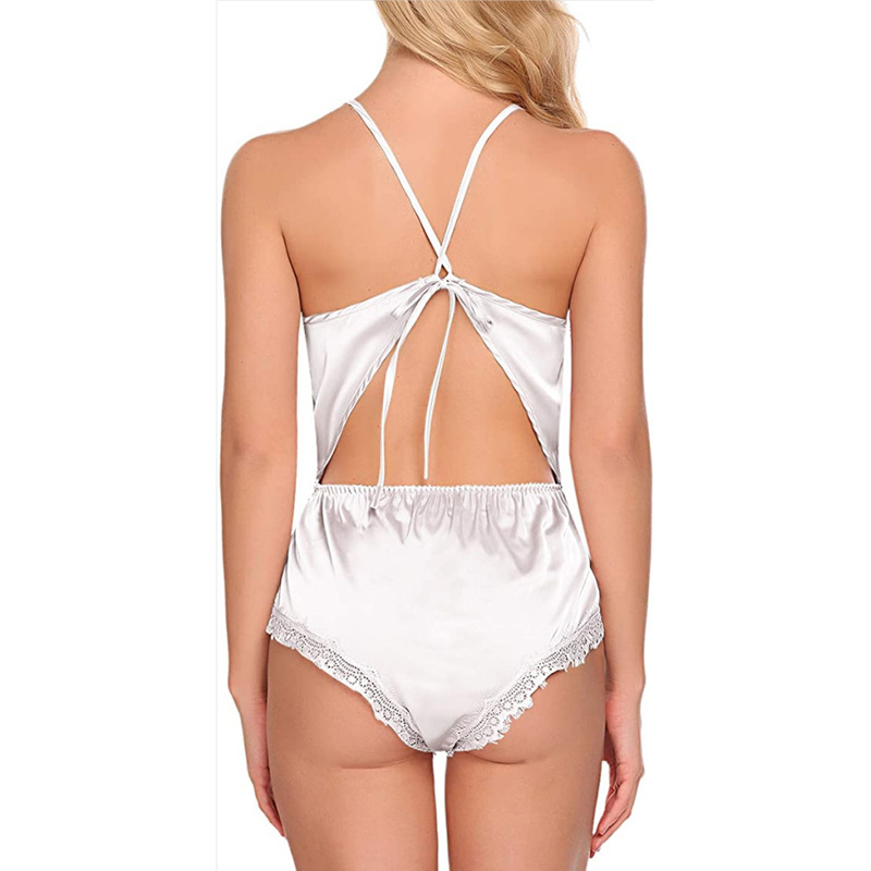 Halter V-neck Sexy Lace Edge Lingerie White Halter V-neck Sexy Lace Edge Lingerie White