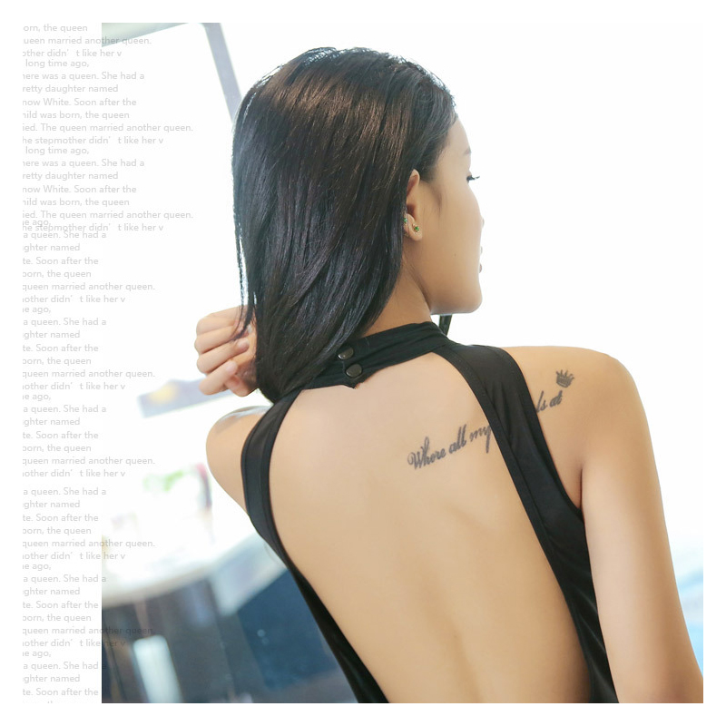 Backless Halter Neck Open Chest Lingerie Black Backless Halter Neck Open Chest Lingerie Black